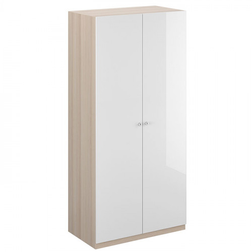 шкаф uno двухдверный белый глянец с бежевым в Нижневартовске