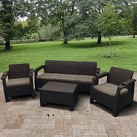 комплект мебели с диваном yalta-2 коричневый на 4 персоны в Нижневартовске