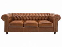 диван chester classic трехместный прямой светло-коричневый в Нижневартовске