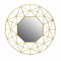 зеркало золотое восьмиугольное в круглой геометрической раме geo в Нижневартовске