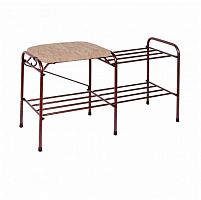 подставка для обуви зми, 2-х полочная с бежевым сиденьем, медный антик, 89х30х45см в Нижневартовске