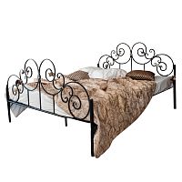 кованая двуспальная кровать 160х200 с двумя спинками белая афина в Нижневартовске