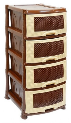 комод violet плетенка без декора 4 секции в Нижневартовске