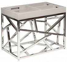 стол журнальный geometric с ящичками белый, хром в Нижневартовске