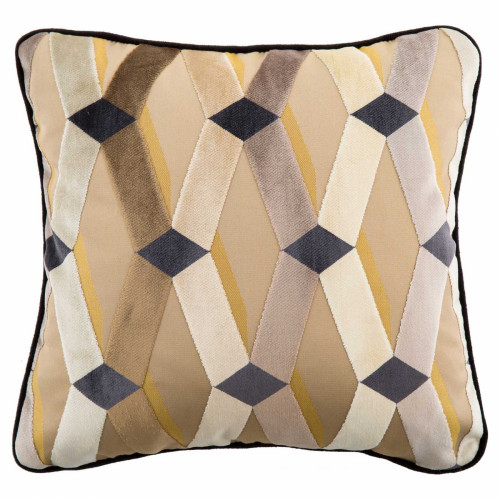 подушка декоративная бежевая с ромбами weave в Нижневартовске