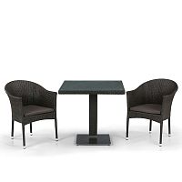 комплект мебели из искуственного ротанга hoki коричневый на 2 персоны в Нижневартовске