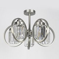 потолочная люстра eurosvet loraine 10095/5 сатин-никель/прозрачный хрусталь strotskis в Нижневартовске