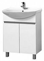 тумба для ванной комнаты с раковиной акваль афина 60 с распашными дверцами (60.00.01.n), умывальник палермо 60 в Нижневартовске