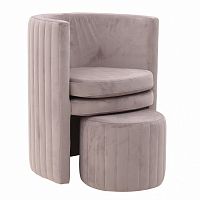 кресло с пуфом zorro розового цвета в Нижневартовске