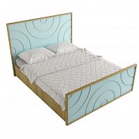 кровать деревянная двуспальная 160х200 голубая круги на воде в Нижневартовске