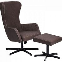 кресло вращающееся + пуф montana коричневый в Нижневартовске
