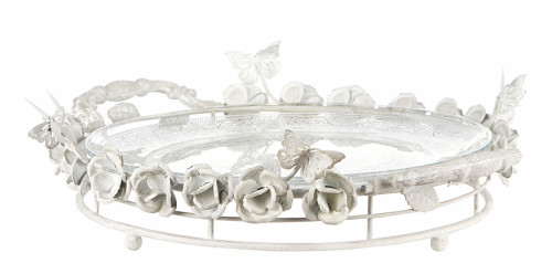 блюдо в металлической оправе цветы в Нижневартовске