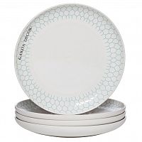 тарелка белая с бирюзовым рисунком 14.8*14.8*1.8 в Нижневартовске