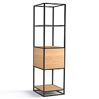 стеллаж kvadra 1 black светлый дуб в Нижневартовске