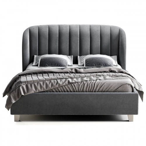 кровать двуспальная 180х200 темно-серая tulip в Нижневартовске