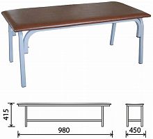 банкетка без спинки "астрид", 980х450х415 мм, серый каркас, кожзам коричневый в Нижневартовске