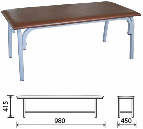 банкетка без спинки "астрид", 980х450х415 мм, серый каркас, кожзам коричневый в Нижневартовске