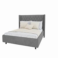 кровать с декоративными гвоздиками wing 90х200 лен серый р в Нижневартовске