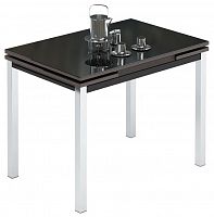 стол раздвижной leset париж 2р металл хром, стекло черное в Нижневартовске
