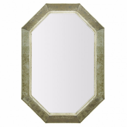 зеркало восьмиугольное вытянутое серебряное в состаренной раме julian в Нижневартовске