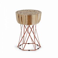 журнальный столик dekon медный с деревяной столешницей от la forma (ex julia grup) в Нижневартовске