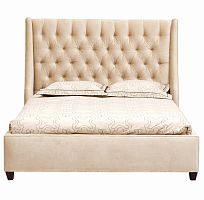 кровать двуспальная 160х200 пудровая с каретной стяжкой ada в Нижневартовске