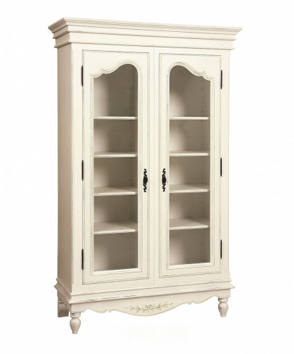 шкаф-витрина марсель с узором с состариванием молочно-белый в Нижневартовске