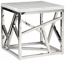 стол журнальный geometric маленьки белый хром в Нижневартовске