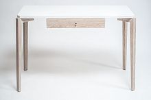 рабочий стол alfa compact с белой столешницей и бежевыми ножками в Нижневартовске