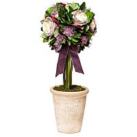 цветочная композиция с розами в горшке 17х42 в Нижневартовске