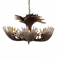 подвесная люстра omnilux sinio oml-52203-12 коричневая в Нижневартовске