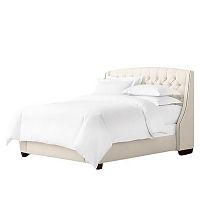 кровать двуспальная 160х200 молочная из велюра hugo в Нижневартовске