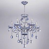 подвесная люстра eurosvet 3015/5 хром/лазурный хрусталь strotskis в Нижневартовске