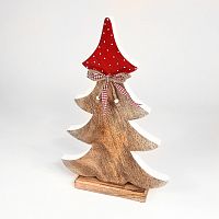 украшение новогоднее большое ель деревянная красная в горошек love tree, 42х27х5 см в Нижневартовске