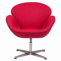 кресло swan chair шерсть красное в Нижневартовске