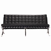 диван barcelona трехместный прямой черный в Нижневартовске