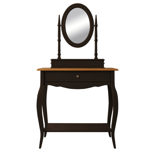 туалетный столик leontina black с зеркалом черный в Нижневартовске