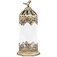 подсвечник золотой с крышкой с птицей и резьбой «феррара», 35 см в Нижневартовске