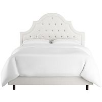 кровать двуспальная 180х200 белая с каретной стяжкой harvey tufted white в Нижневартовске