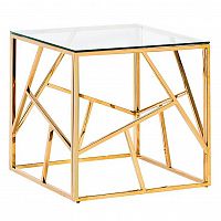стол журнальный gold cube 55*55*55 см золотой, белый в Нижневартовске