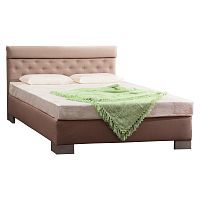 кровать двуспальная с мягким изголовьем 160х202 светло-коричневая london в Нижневартовске