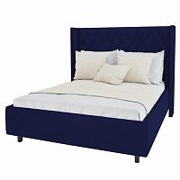 кровать двуспальная 160х200 синяя из велюра wing-2 в Нижневартовске