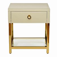 тумбочка с выдвижным ящиком classic бежевая с золотом в Нижневартовске