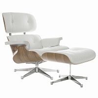 кресло eames style lounge chair & ottoman белое в Нижневартовске