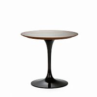 стол обеденный tulip с деревянной столешницей диаметр 80 черный в Нижневартовске