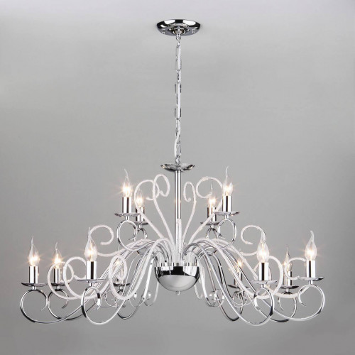 подвесная люстра eurosvet silva 60090/12 хром в Нижневартовске