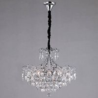 подвесная люстра eurosvet crystal 10080/6 хром/прозрачный хрусталь strotskis в Нижневартовске