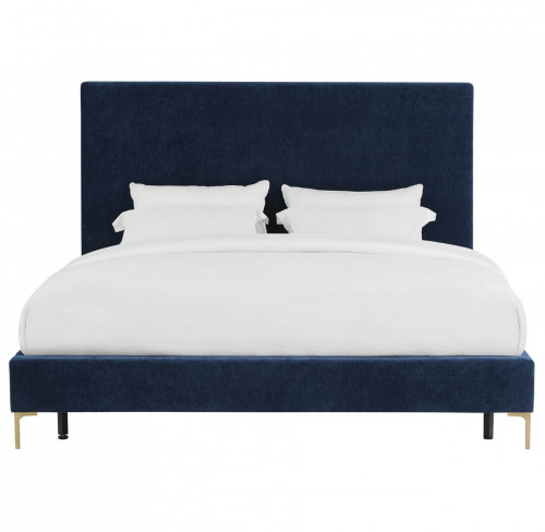 кровать двуспальная 160х200 синяя mark в Нижневартовске