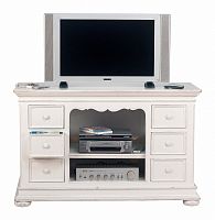 тумба под телевизор с шестью ящиками нордик белая в Нижневартовске