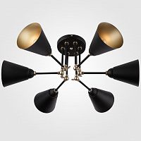 потолочная люстра eurosvet nigella 70052/6 черный/золото в Нижневартовске